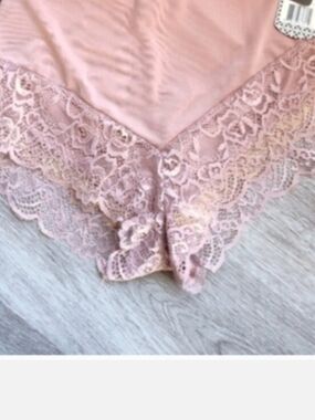 🆕Women's Lace Trim Satin Underwear- Blush Pink Sz 2X